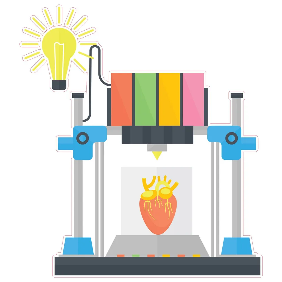 Sticker STEM, Design și prototipare 3D, set A9, 80 cm, sticker 1