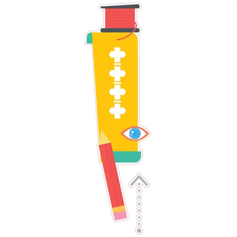 STEM Autocolant, Design și Prototipare 3D, set A9, 80 cm, autocolant 2