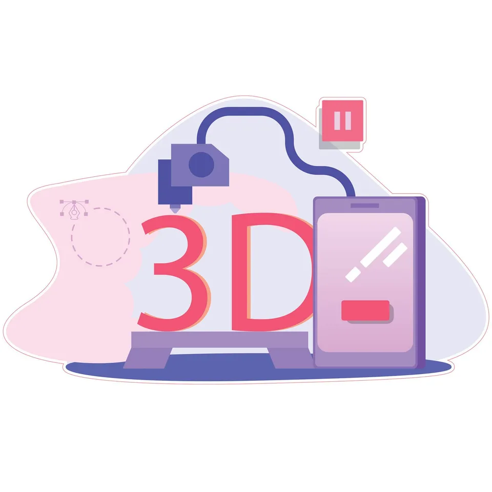 Sticker STEM, Design și prototipare 3D, set A10, 80 cm, sticker 7
