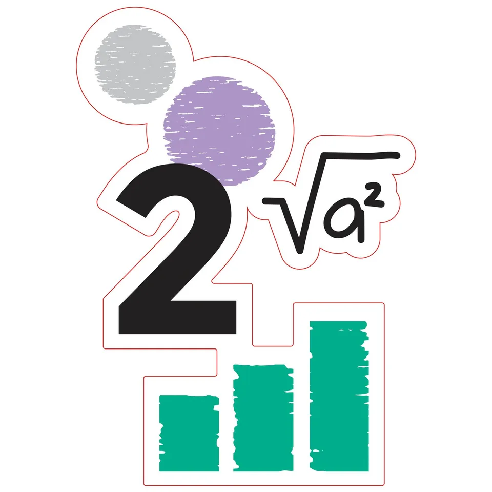 Sticker STEM, Matematică și Informatică - Matematică, Set D7, 80 cm, Sticker 9