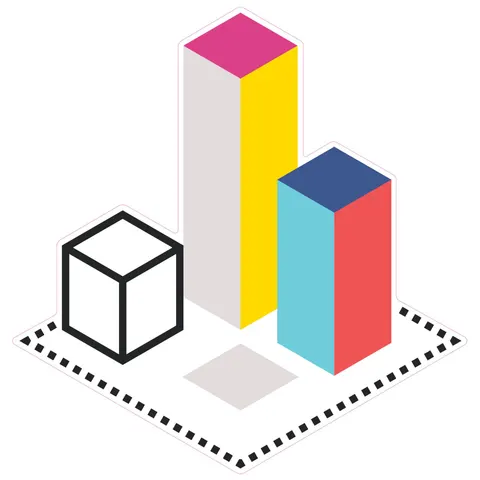 Sticker STEM, Design și prototipare 3D, set A1, 100 cm, sticker 8