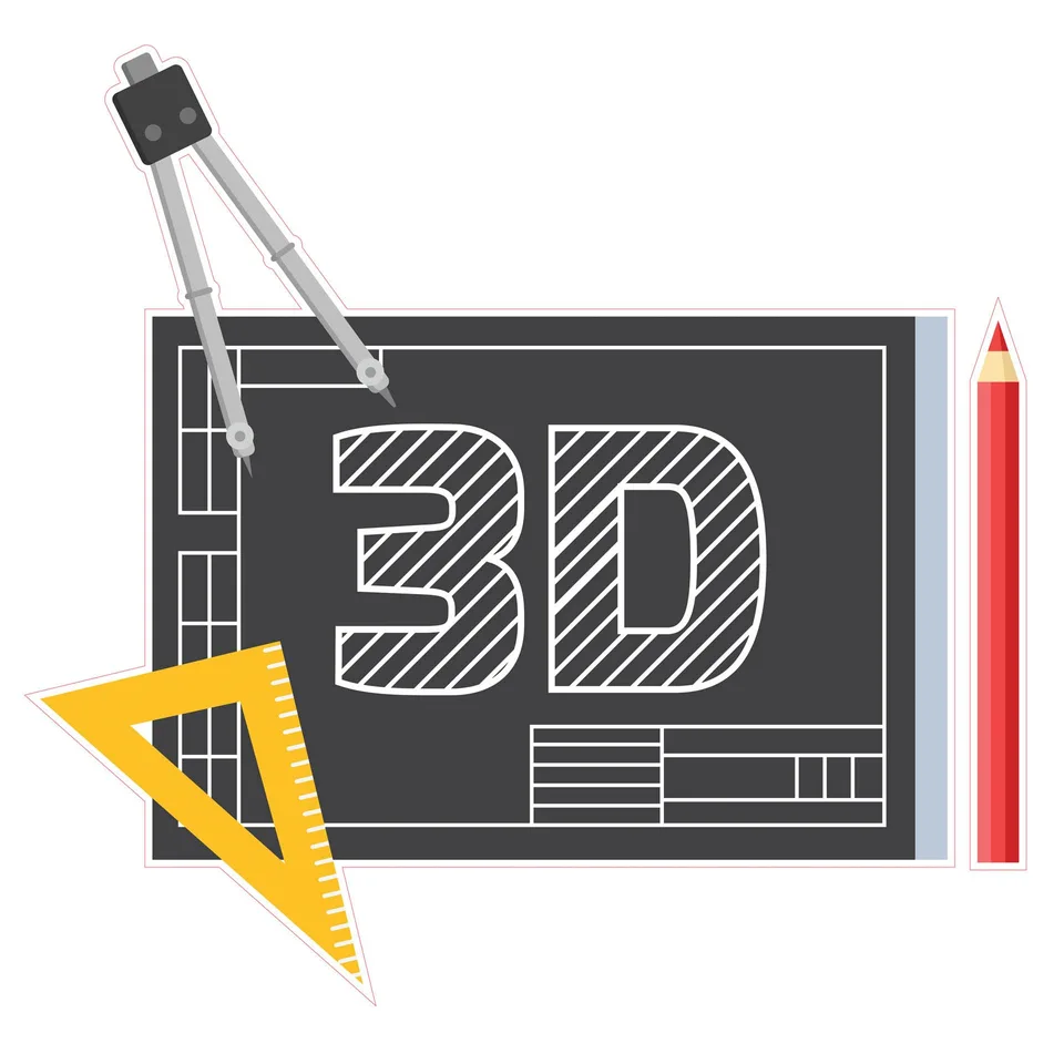 Sticker STEM, Design și prototipare 3D, set A5, 100 cm, sticker 8
