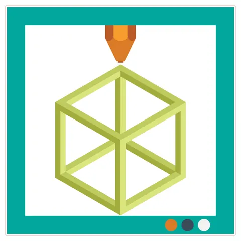 Sticker STEM, Design și prototipare 3D, set A7, 100 cm, sticker 2