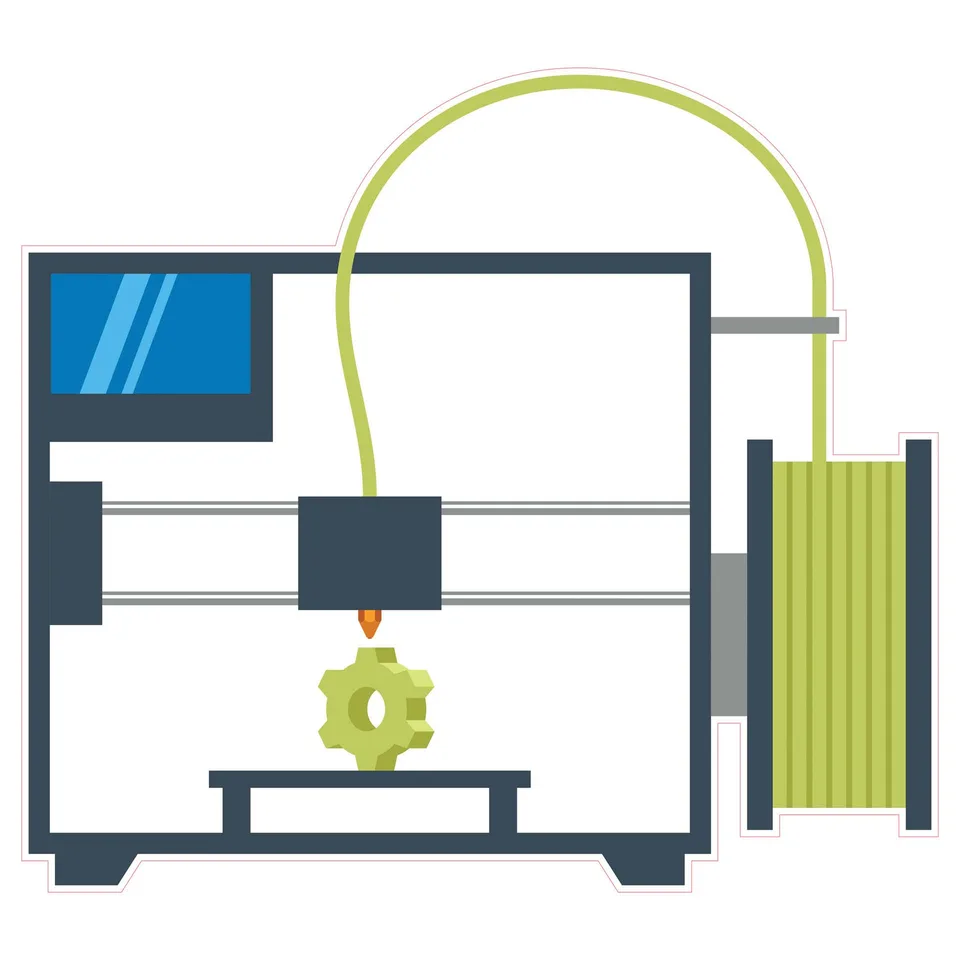 Sticker STEM, Design și prototipare 3D, set A7, 100 cm, sticker 7