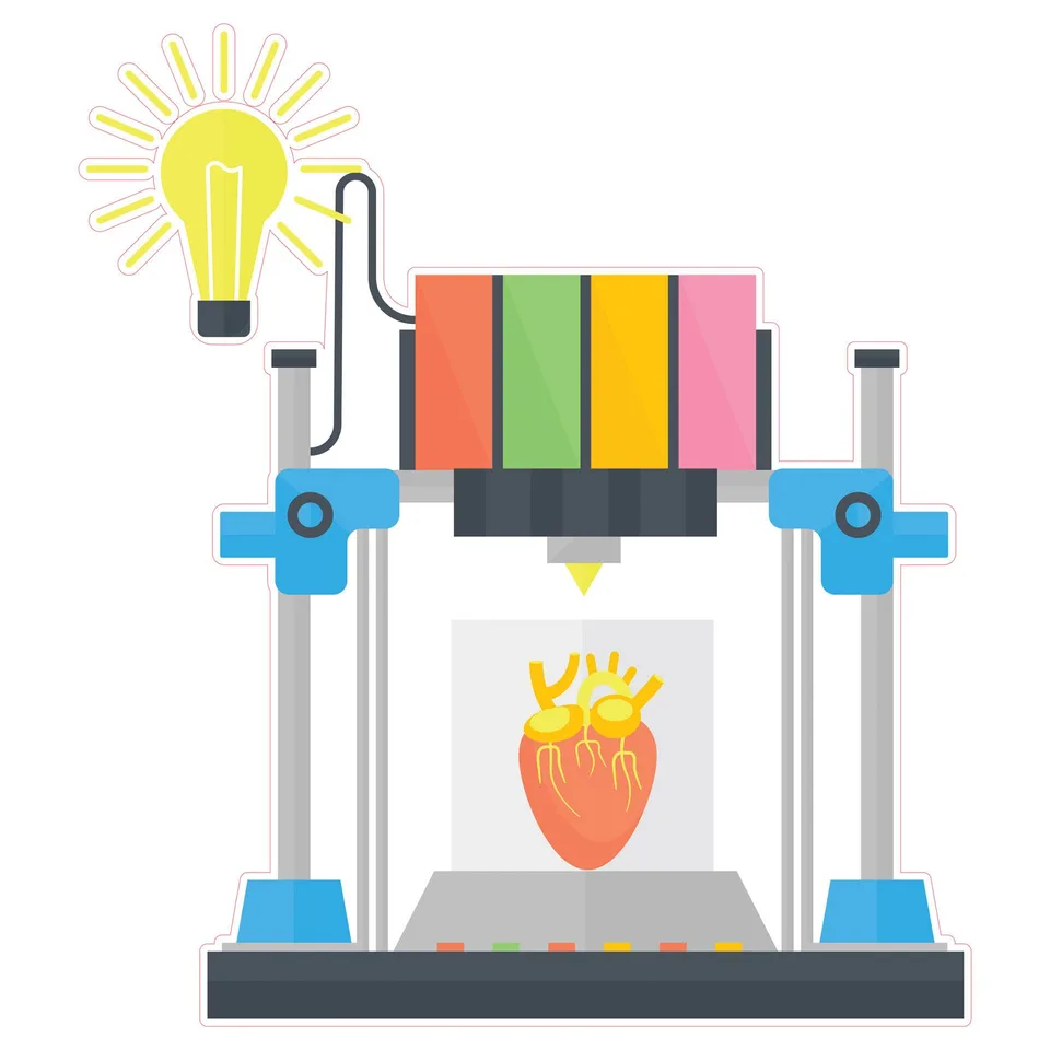 Sticker STEM, Design și prototipare 3D, set A9, 100 cm, sticker 1