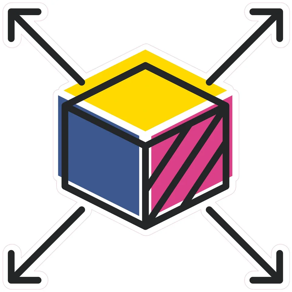 Sticker STEM, Design și prototipare 3D, set A1, 150 cm, sticker 9