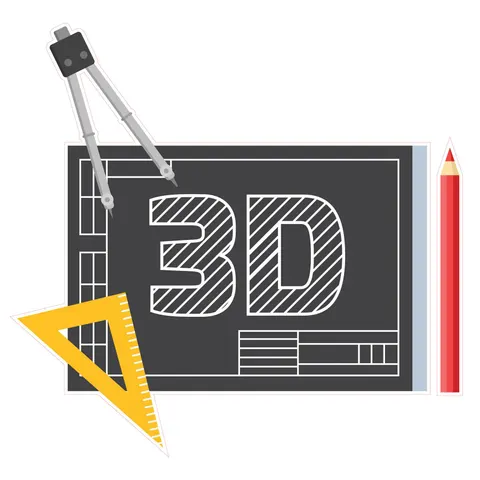 Sticker STEM, Design și prototipare 3D, set A5, 150 cm, sticker 8