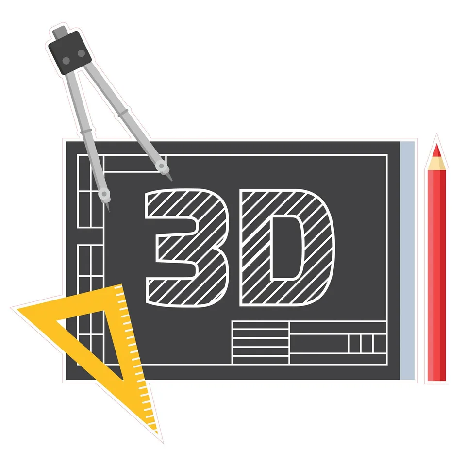 Sticker STEM, Design și prototipare 3D, set A5, 150 cm, sticker 8