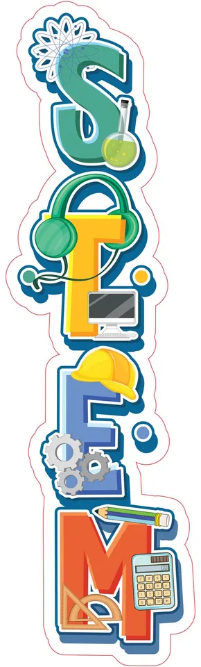 Sticker STEM, Intrare zonă STEM, set J1, 150 cm, sticker 4