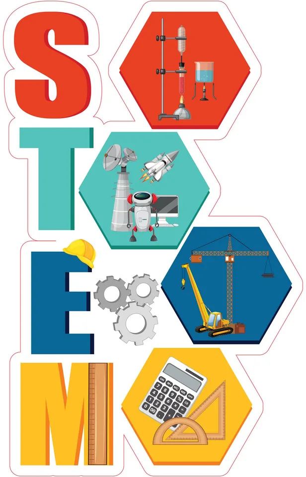 Sticker STEM, Intrare zonă STEM, set J1, 150 cm, sticker 6