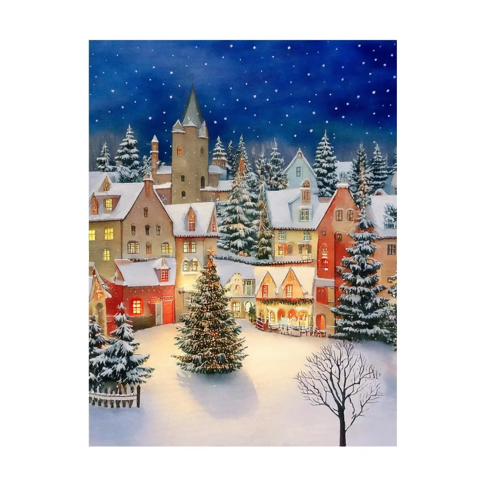 Felicitare cu design de Crăciun, 11 x 15 cm, cu plic, design 1
