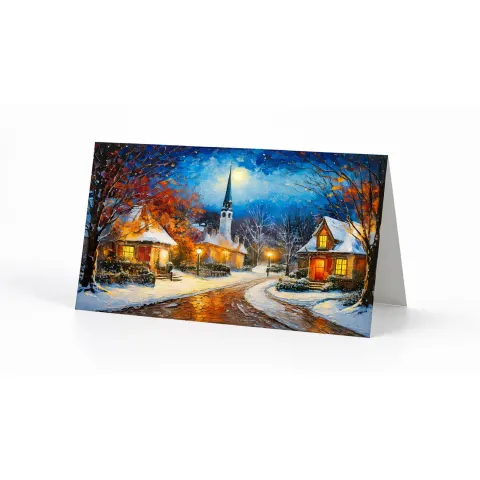 Felicitare cu design de Crăciun, 11 x 15 cm, cu lac și plic, design 2