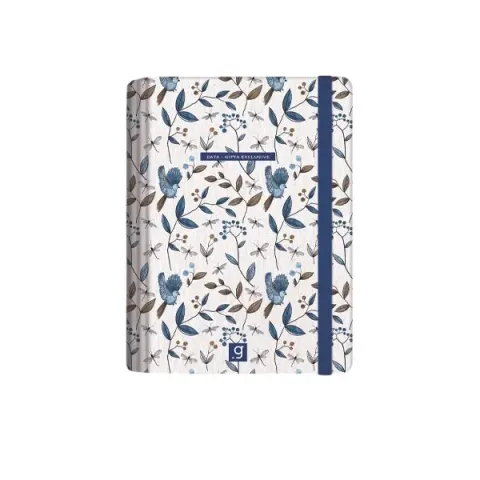 Gipta Planner Data, hârtie albă A5, copertă cartonată, spirală ascunsă, 120 file
