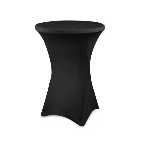 Husă pentru masă de cocktail, spandex, neagră