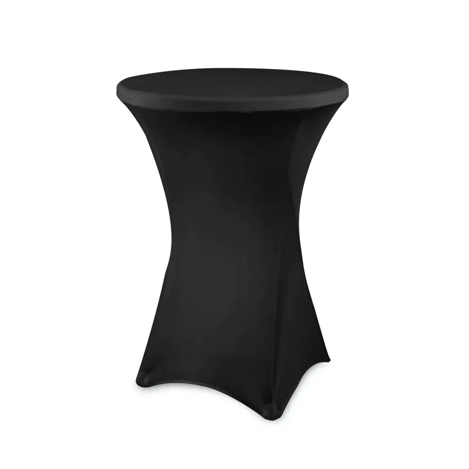 Husă pentru masă de cocktail, spandex, neagră
