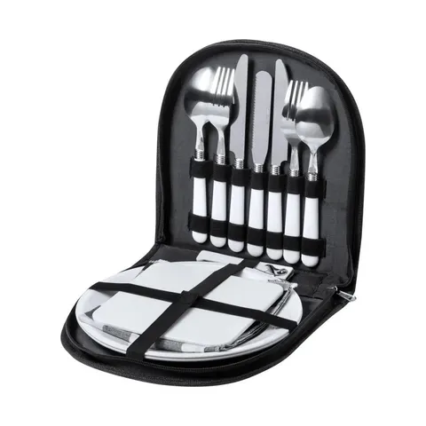 Set picnic Cool Pikken, pentru două persoane, poliester, 13 piese, gri