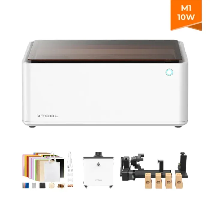 xTool Kit laser M1, 10 W, cu absorbant de fum și consumabile