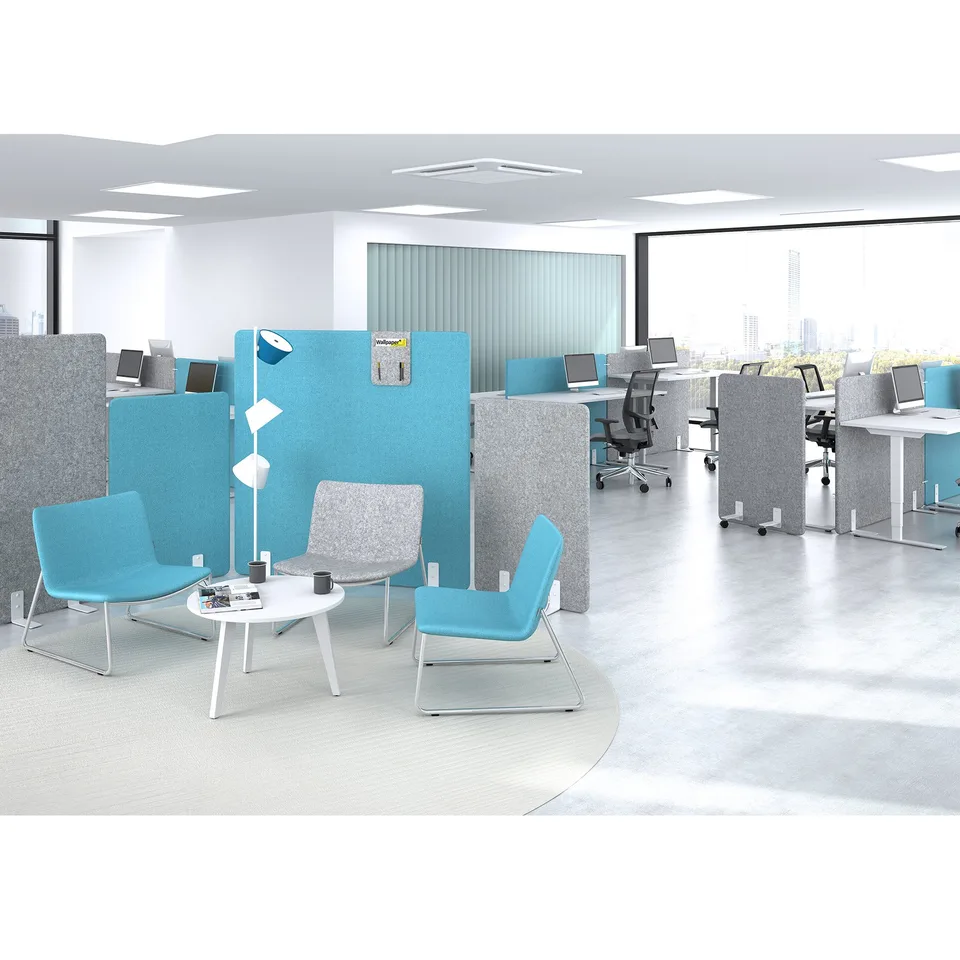 Separator acustic Narbutas Free Standing, 800 x 36 x 1600 mm, material textil Velito Presto mentă deschis, PAL 16 mm