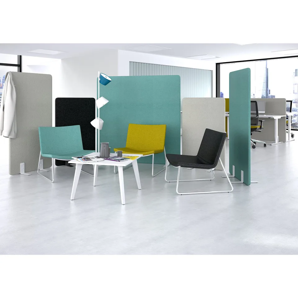 Separator acustic Narbutas Free Standing, 800 x 36 x 1200 mm, material textil Velito Presto mentă deschis, PAL 16 mm