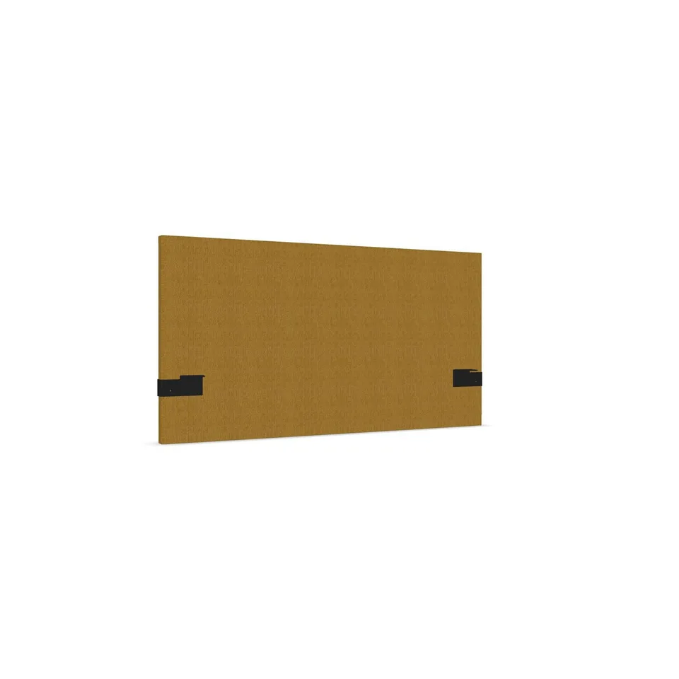 Panou acustic de birou Narbutas Modus, 1400 x 42 x 740 mm, PAL 16 mm, muștar, metal negru