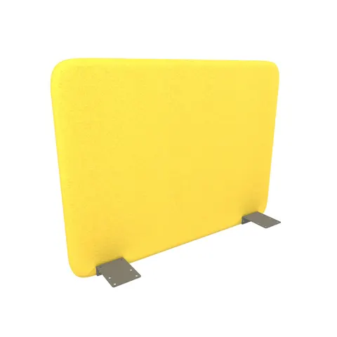 Panou acustic de birou Narbutas Top 530, 700 x 36 x 530 mm, material Velito Presto galben, metal gri
