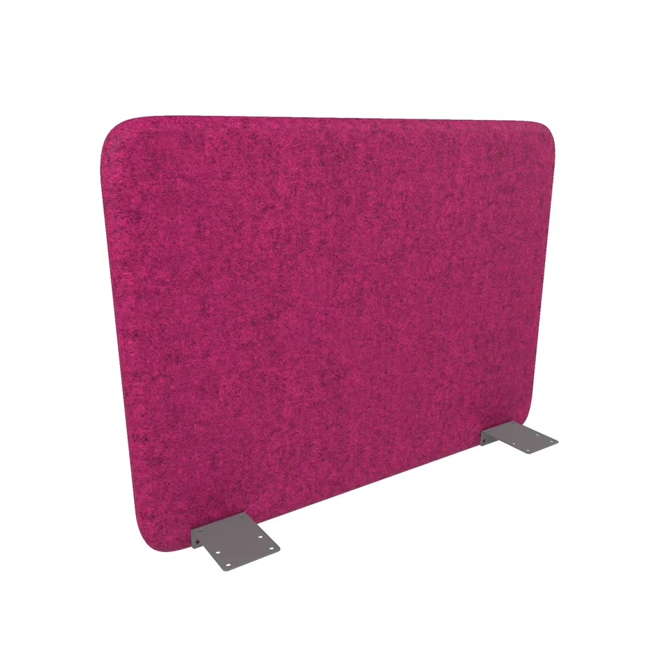 Panou acustic de birou Narbutas Top 530, 700 x 36 x 530 mm, material Velito Presto roz închis melanj, metal gri