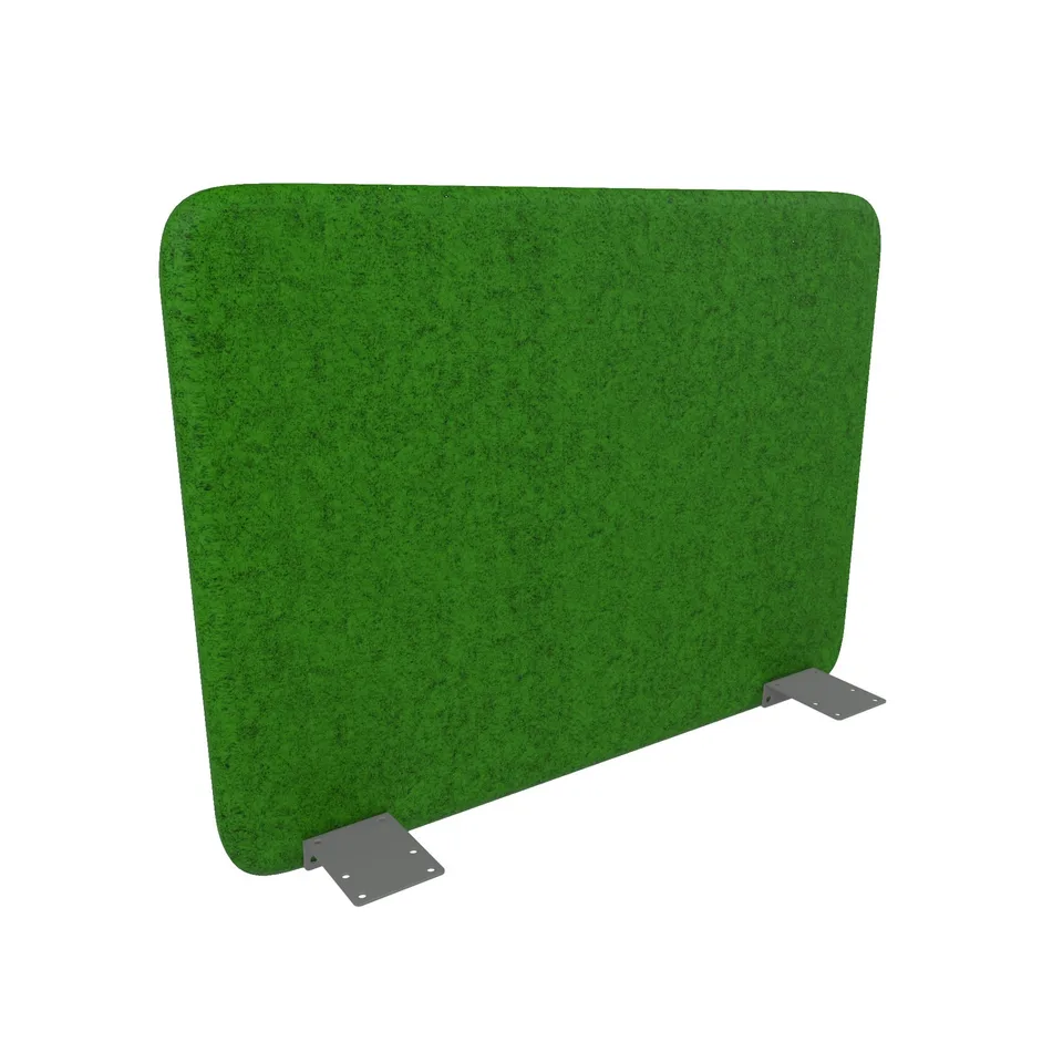 Panou acustic de birou Narbutas Top 530, 700 x 36 x 530 mm, material Velito Presto verde melanj, metal gri