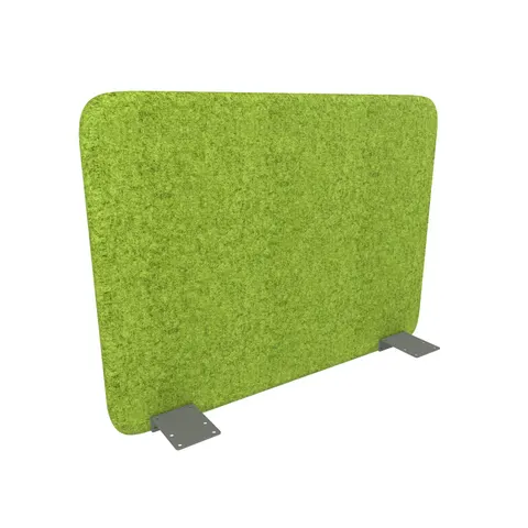Panou acustic de birou Narbutas Top 530, 700 x 36 x 530 mm, material Velito Presto verde deschis melanj, metal gri