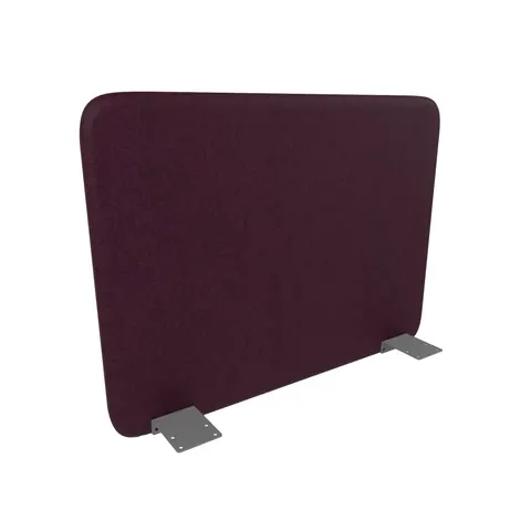 Panou acustic de birou Narbutas Top 530, 700 x 36 x 530 mm, material Velito Presto bordo melanj, metal gri