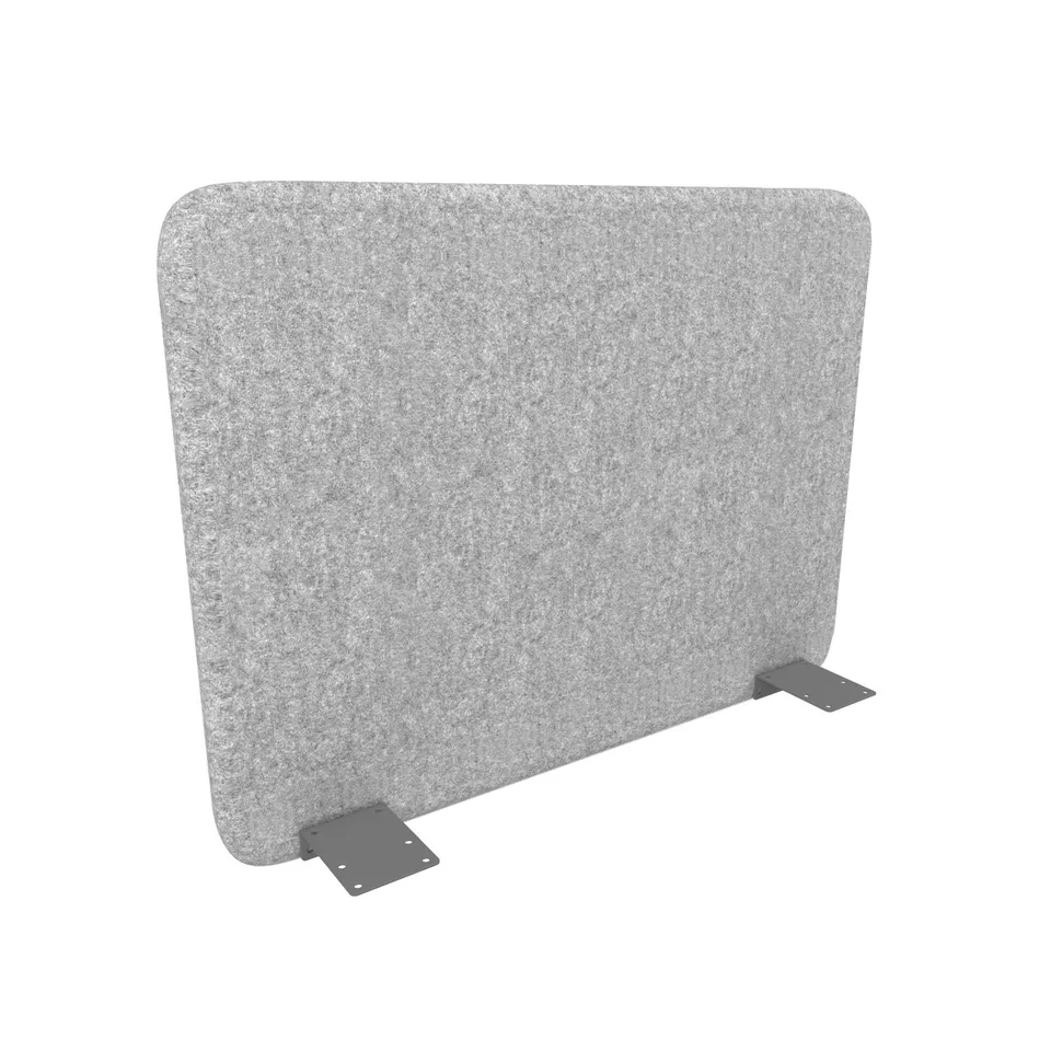 Panou acustic de birou Narbutas Top 530, 700 x 36 x 530 mm, material Velito Presto gri deschis melanj, metal gri