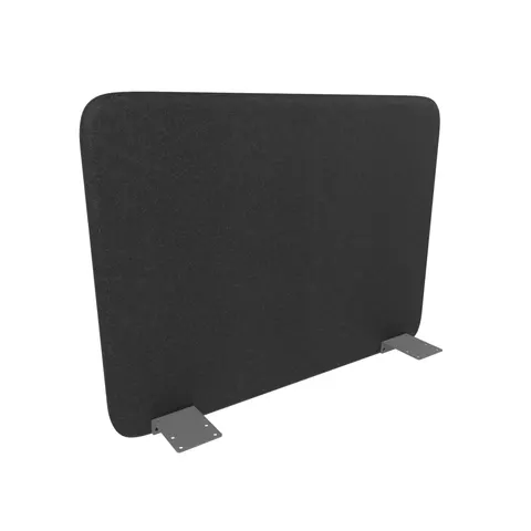Panou acustic de birou Narbutas Top 530, 700 x 36 x 530 mm, material Velito Presto negru, metal gri
