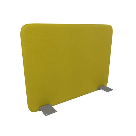 Panou acustic de birou Narbutas Top 530, 700 x 36 x 530 mm, material Velito Presto muștar, metal gri