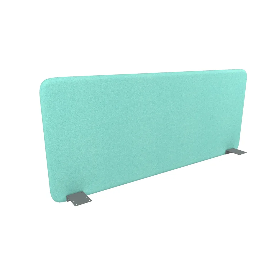 Panou acustic de birou Narbutas Top 530, 1400 x 36 x 530 mm, material Velito Presto mentă deschis, metal gri
