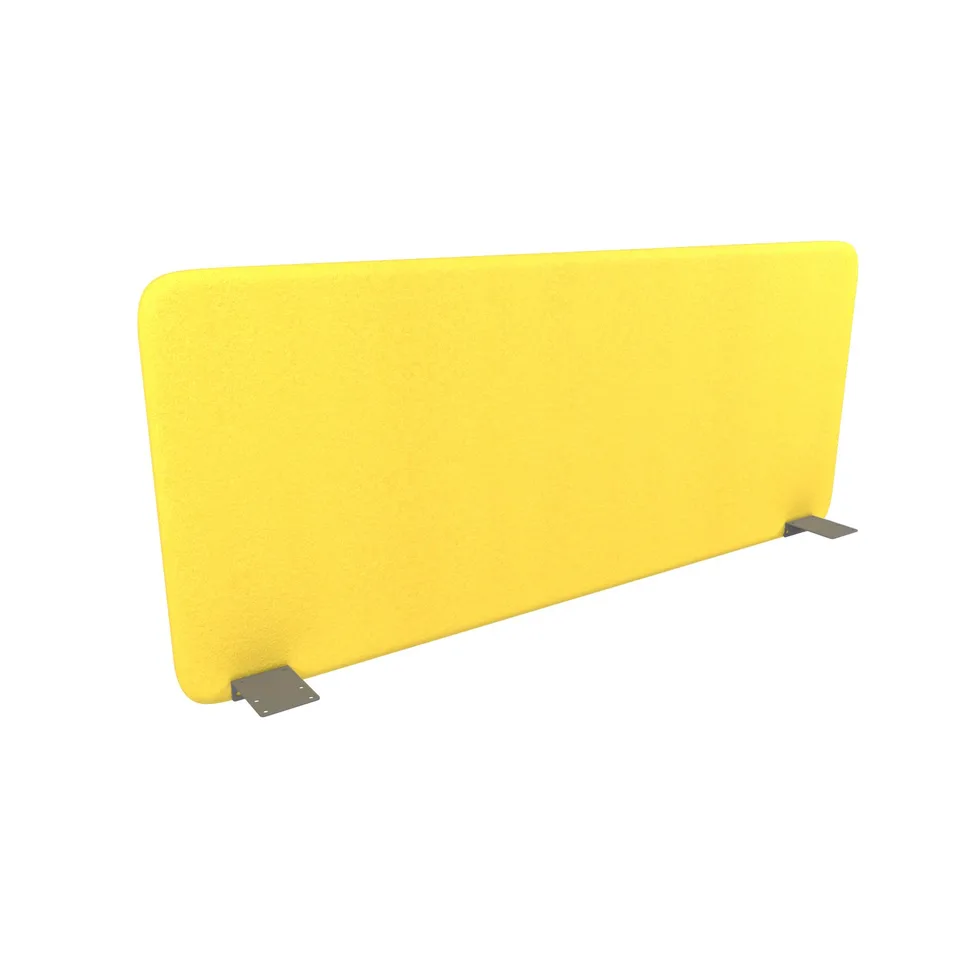 Panou despărțitor fonoizolant de birou Narbutas Top 530, 1400 x 36 x 530 mm, material Velito Presto galben, metal gri
