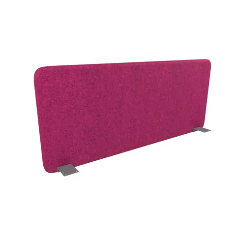Panou despărțitor fonoizolant de birou Narbutas Top 530, 1400 x 36 x 530 mm, material Velito Presto roz închis melanj, metal gri