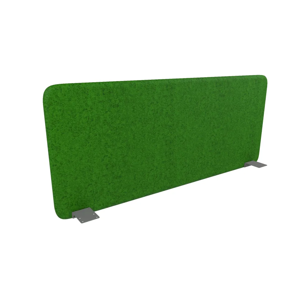 Panou despărțitor fonoizolant de birou Narbutas Top 530, 1400 x 36 x 530 mm, material Velito Presto verde melanj, metal gri