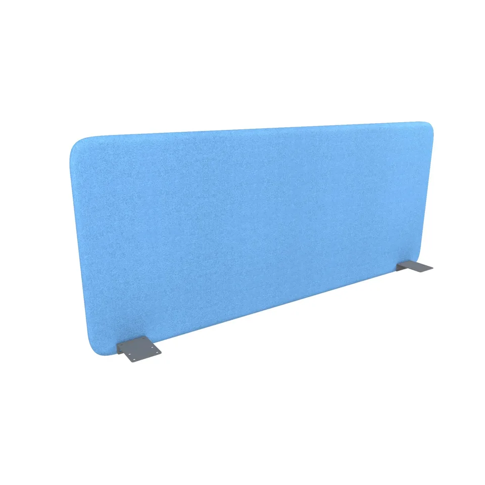 Panou despărțitor fonoizolant de birou Narbutas Top 530, 1400 x 36 x 530 mm, material Velito Presto albastru deschis, metal gri