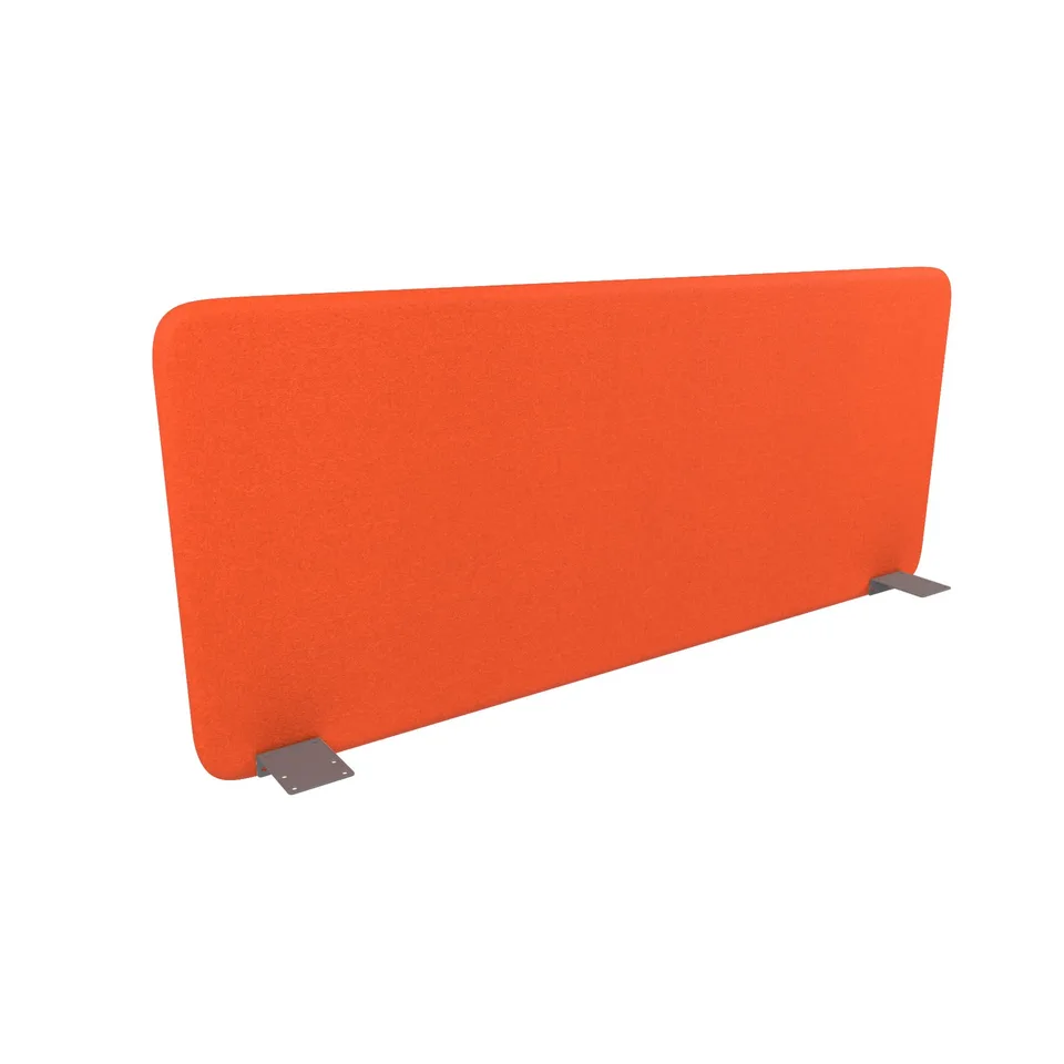 Panou despărțitor fonoizolant de birou Narbutas Top 530, 1400 x 36 x 530 mm, material Velito Presto roșu deschis, metal gri