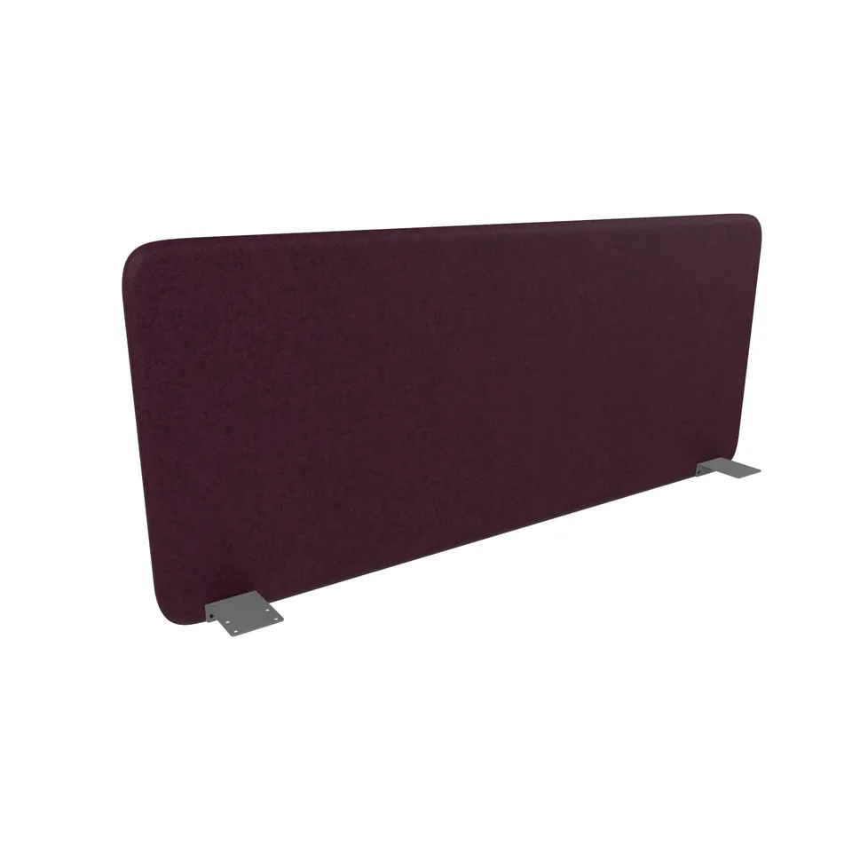 Panou despărțitor fonoizolant de birou Narbutas Top 530, 1400 x 36 x 530 mm, material Velito Presto bordo melanj, metal gri