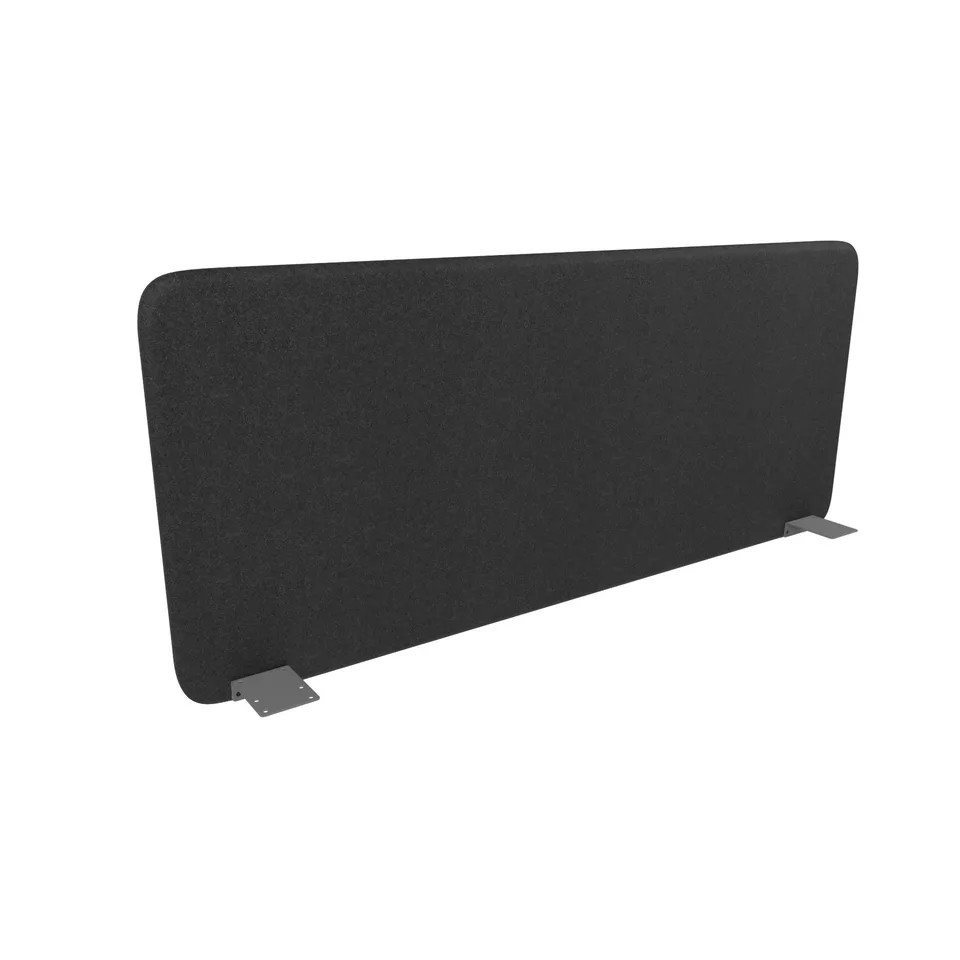 Panou despărțitor fonoizolant de birou Narbutas Top 530, 1400 x 36 x 530 mm, material Velito Presto negru, metal gri