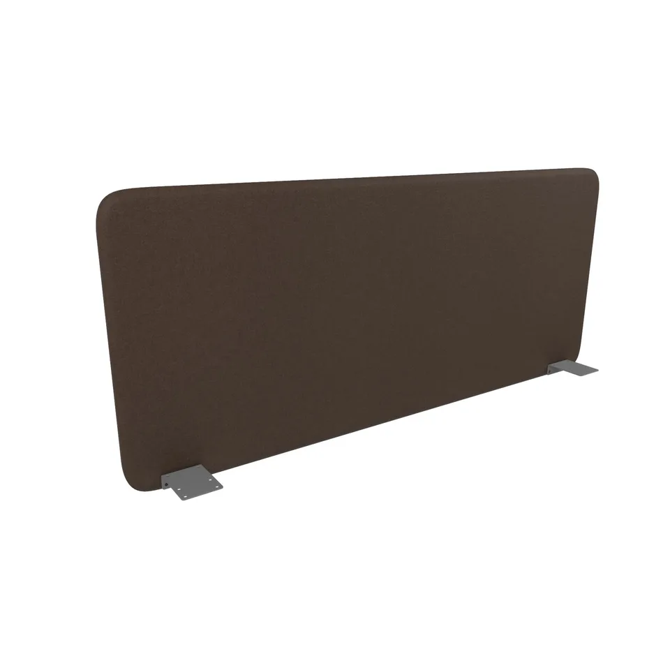 Panou despărțitor fonoizolant de birou Narbutas Top 530, 1400 x 36 x 530 mm, material Velito Presto maro melanj, metal gri