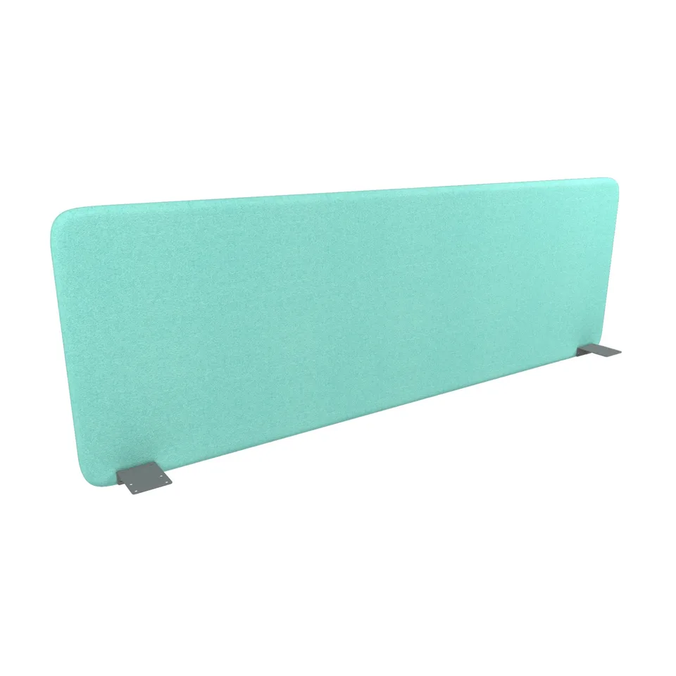 Panou despărțitor fonoizolant de birou Narbutas Top 530, 1600 x 36 x 530 mm, material Velito Presto mentă deschis, metal gri