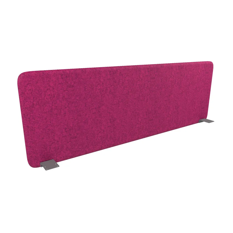 Panou despărțitor fonoizolant de birou Narbutas Top 530, 1600 x 36 x 530 mm, material Velito Presto roz închis melanj, metal gri