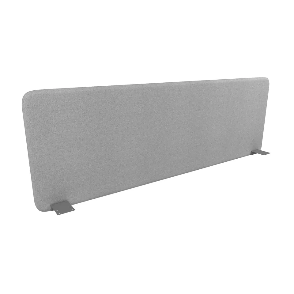 Panou despărțitor fonoizolant de birou Narbutas Top 530, 1600 x 36 x 530 mm, material Velito Presto gri, metal gri