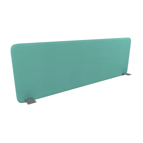 Panou separator fonoabsorbant pentru birou Narbutas Top 530, 1600 x 36 x 530 mm, material textil Velito Presto mentă, metal gri