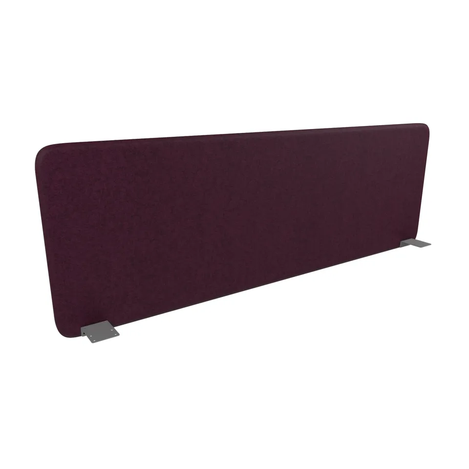 Panou separator fonoabsorbant pentru birou Narbutas Top 530, 1600 x 36 x 530 mm, material textil Velito Presto melanj bordo, metal gri