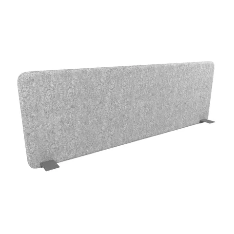 Panou separator fonoabsorbant pentru birou Narbutas Top 530, 1600 x 36 x 530 mm, material textil Velito Presto melanj gri deschis, metal gri