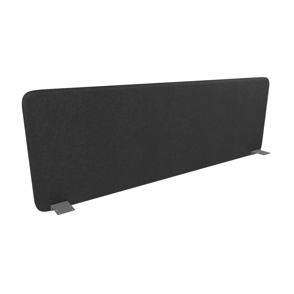 Panou separator fonoabsorbant pentru birou Narbutas Top 530, 1600 x 36 x 530 mm, material textil Velito Presto negru, metal gri