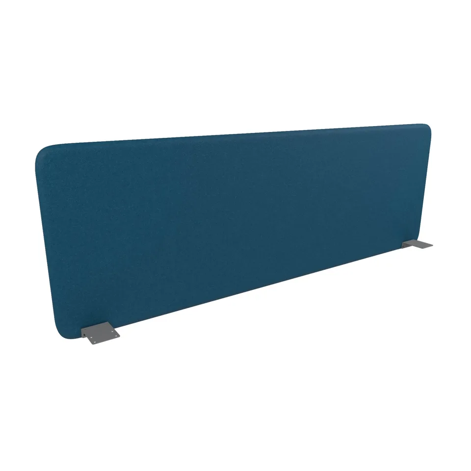 Panou separator fonoabsorbant pentru birou Narbutas Top 530, 1600 x 36 x 530 mm, material textil Velito Presto albastru, metal gri