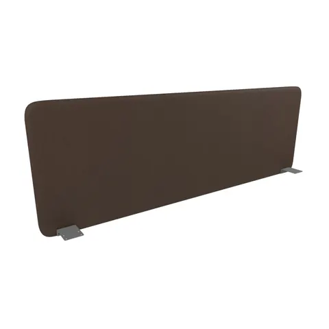 Panou separator fonoabsorbant pentru birou Narbutas Top 530, 1600 x 36 x 530 mm, material textil Velito Presto melanj maro, metal gri